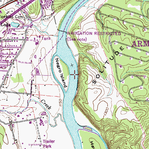 Topographic Map of Kings Shoals, TN