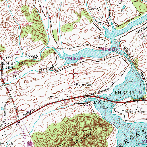 Topographic Map of Kyle Quarry, TN