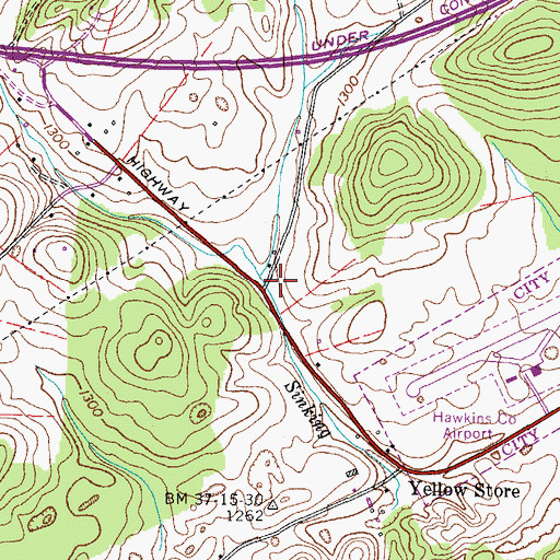 Topographic Map of Miller Spring, TN