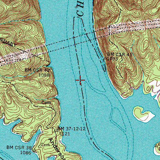 Topographic Map of Poor Valley Shoals, TN