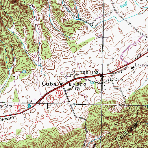 Topographic Map of Price Quarry, TN