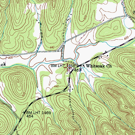 Topographic Map of Briley Cemetery, TN