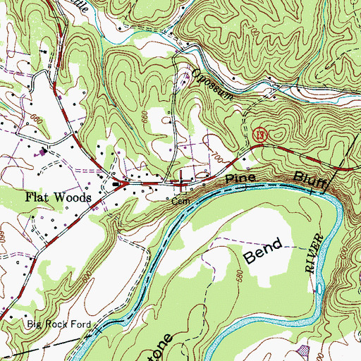 Topographic Map of Chappell Methodist Church, TN