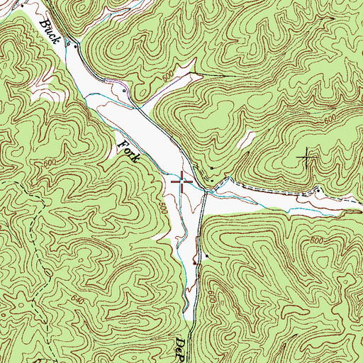 Topographic Map of DePriest Branch, TN