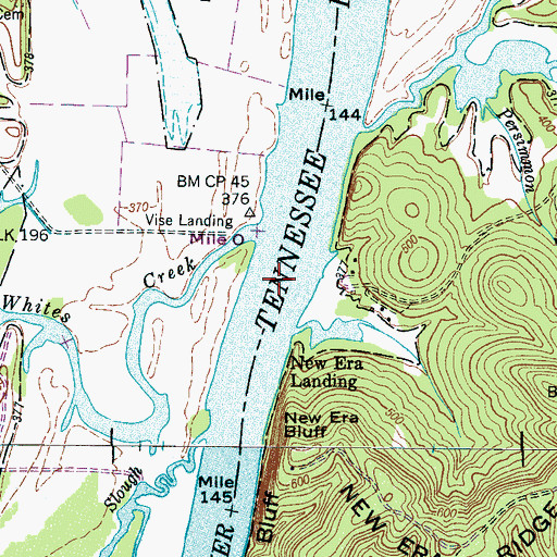 Topographic Map of New Era Ferry (historical), TN