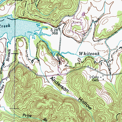 Topographic Map of Walker Cemetery, TN
