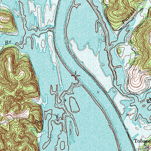 Topographic Map of Blaines Landing (historical), TN