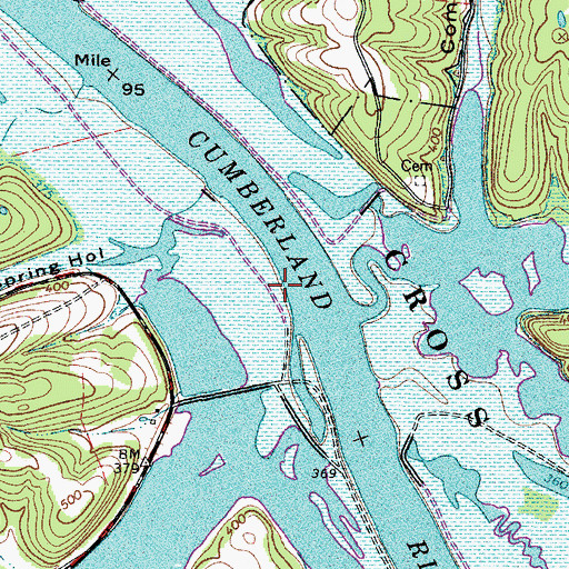 Topographic Map of Cumberland Rolling Mill Landing (historical), TN