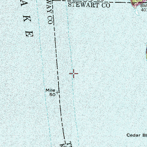 Topographic Map of Hickory Landing (historical), TN