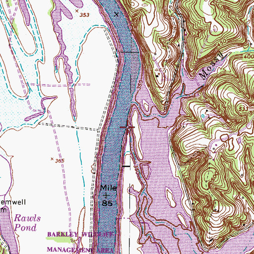 Topographic Map of Jackson Landing, TN