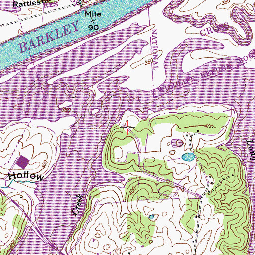 Topographic Map of Lick Creek Recreation Area, TN