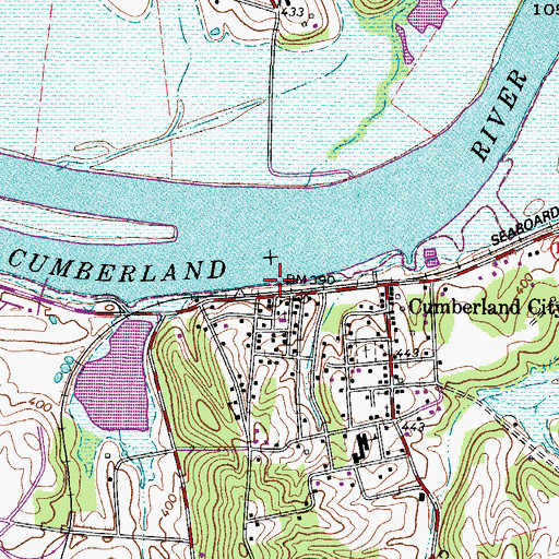 Topographic Map of McCartys Landing, TN