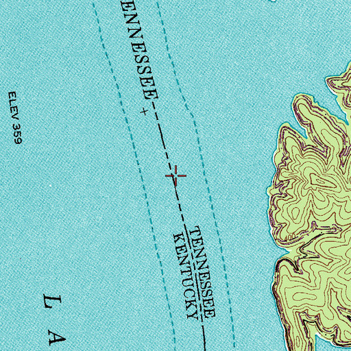 Topographic Map of McCullochs Bar, TN
