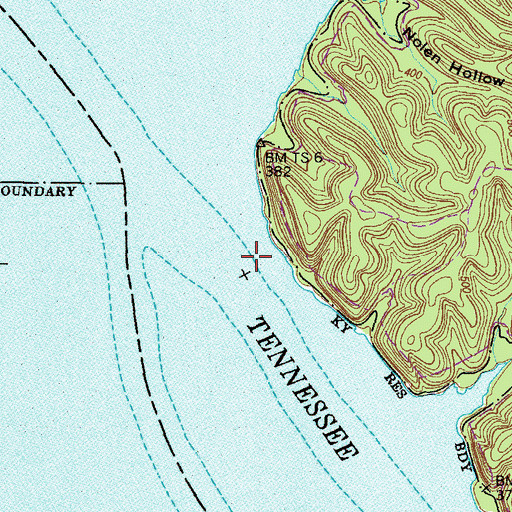 Topographic Map of McGees Landing (historical), TN