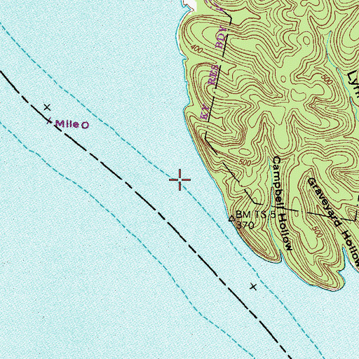 Topographic Map of Moltkes Landing (historical), TN