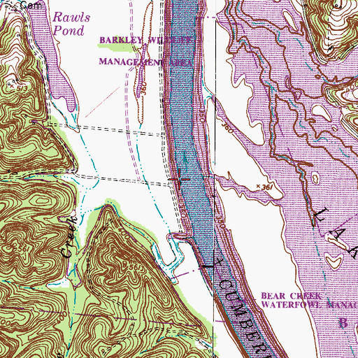 Topographic Map of Rawles Landing (historical), TN