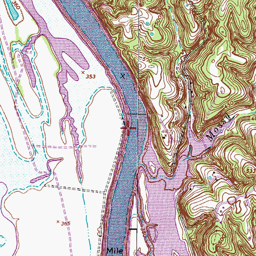 Topographic Map of Shammels Mound Landing (historical), TN