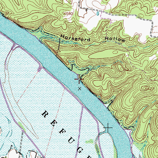 Topographic Map of Stackers Landing (historical), TN