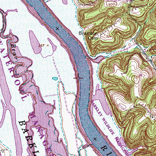 Topographic Map of Williams Landing (historical), TN