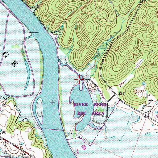 Topographic Map of Wilson Landing (historical), TN