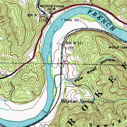 Topographic Map of Fugate Siding (historical), TN