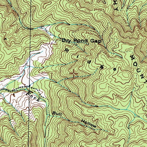 Topographic Map of Bry Fork Prospect, TN
