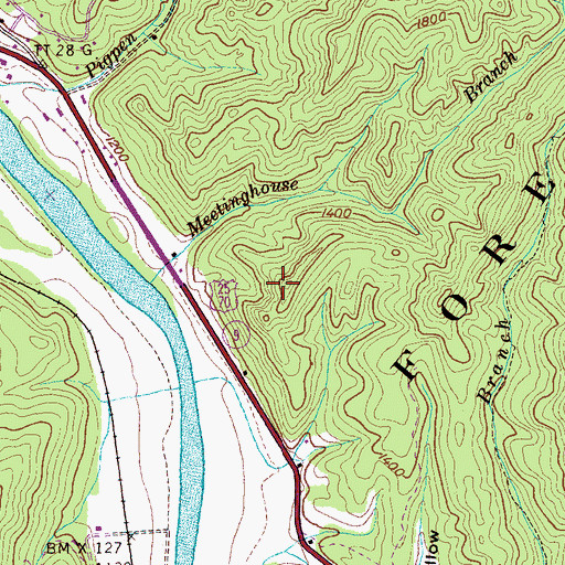 Topographic Map of Huff Prospect, TN