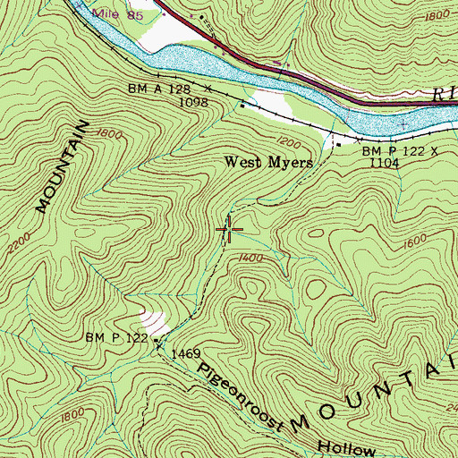Topographic Map of Darky Tom Branch, TN