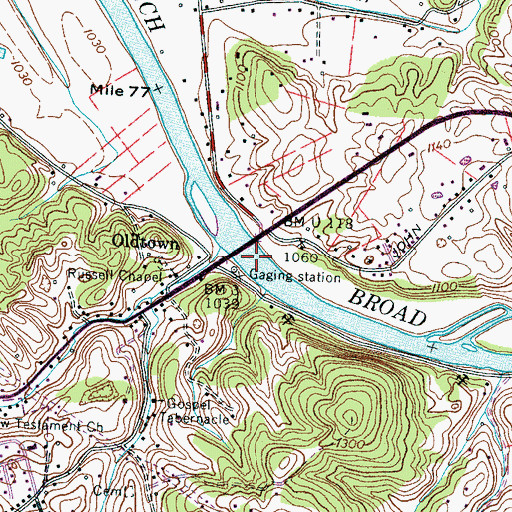 Topographic Map of Fines Ferry (historical), TN
