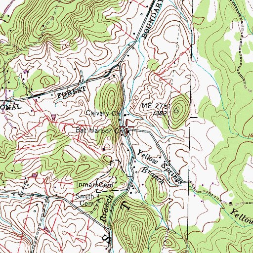 Topographic Map of Bat Harbor, TN