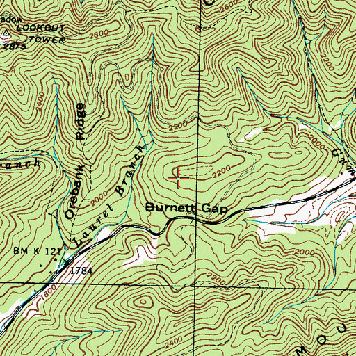 Topographic Map of Wood Mine, TN