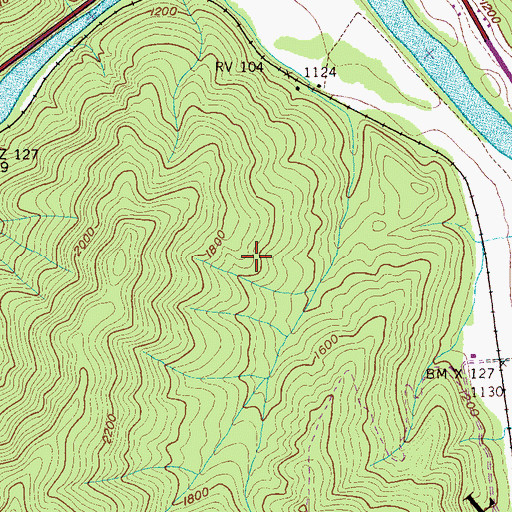 Topographic Map of Adams Mine, TN