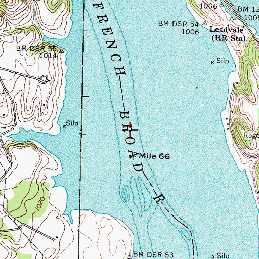 Topographic Map of Robinson Ford (historical), TN