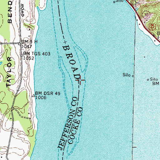 Topographic Map of Allens Shoals, TN