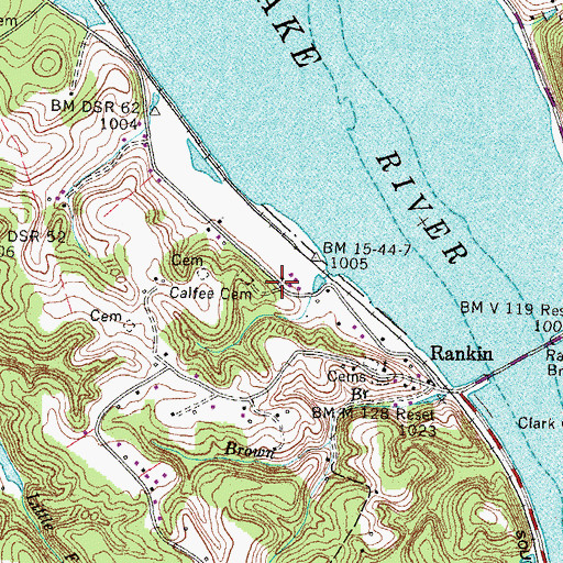 Topographic Map of Rankin School (historical), TN