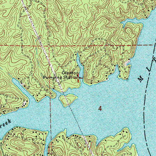 Topographic Map of Clanton Pumping Station, AL