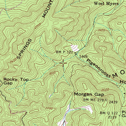 Topographic Map of Boardtree Hollow, TN