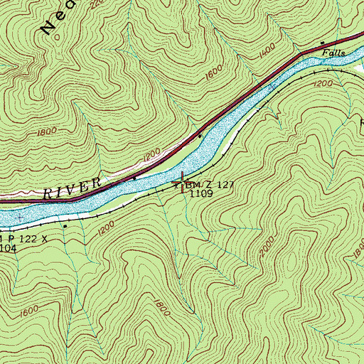 Topographic Map of Bear Branch, TN