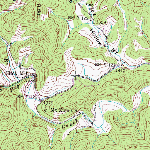 Topographic Map of Read Hill, TN