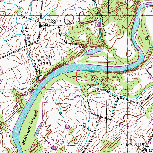 Topographic Map of Plum Branch, TN