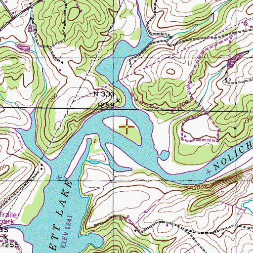 Topographic Map of Allens Island, TN