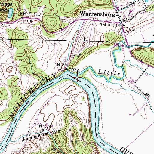 Topographic Map of Scsruggs Shoals, TN