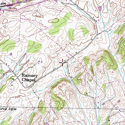 Topographic Map of Cold Spring, TN