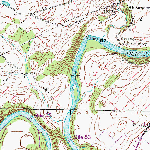 Topographic Map of Alexanders Shoals, TN