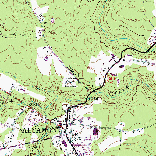 Topographic Map of Altamont Academy (historical), TN