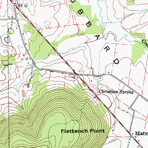 Topographic Map of Hubbards Cove, TN