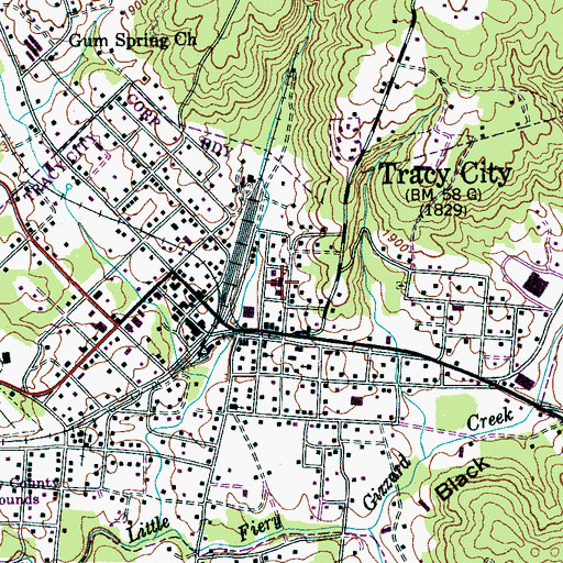 Topographic Map of James K Shook School (historical), TN