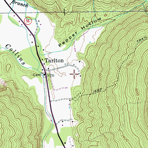 Topographic Map of Morton Memorial United Methodist Church, TN
