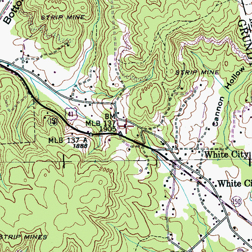 Topographic Map of Myers Hill Congregational Methodist Church, TN