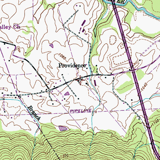 Topographic Map of Providence United Methodist Church, TN